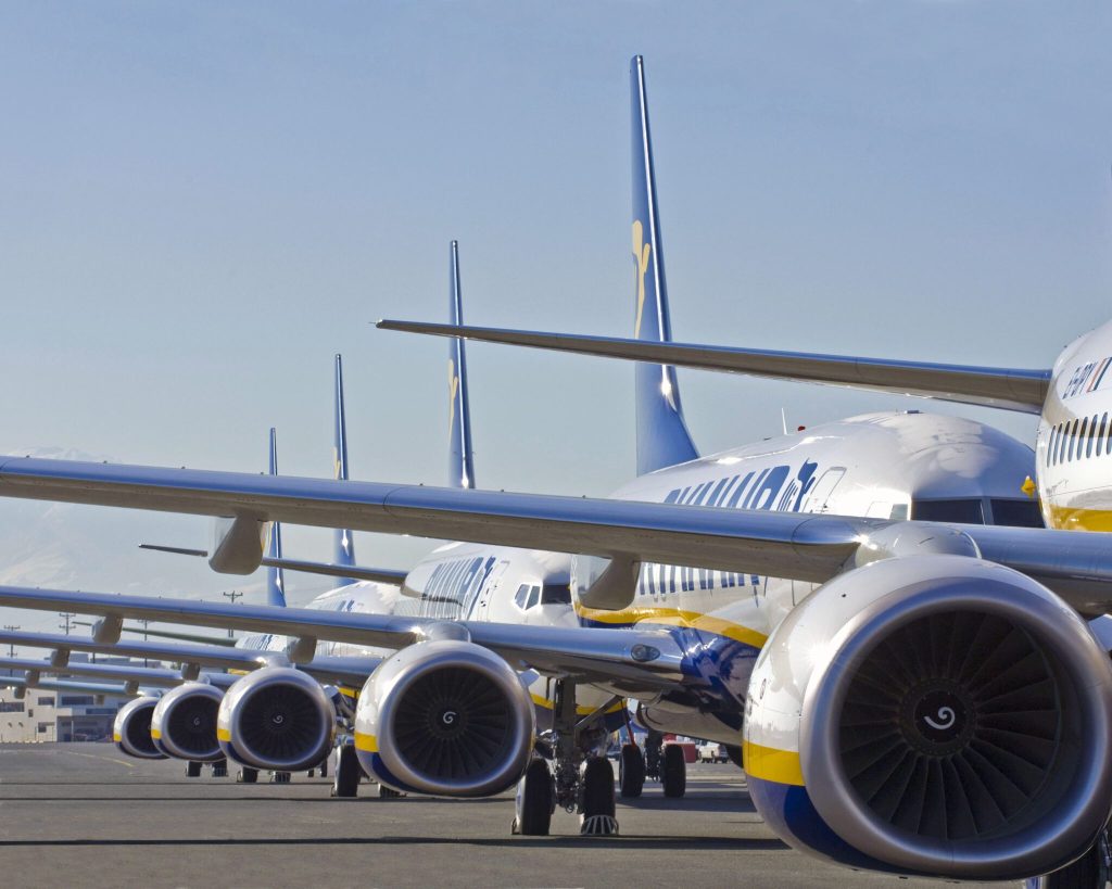 Ryanair aircraft at Boeing Field