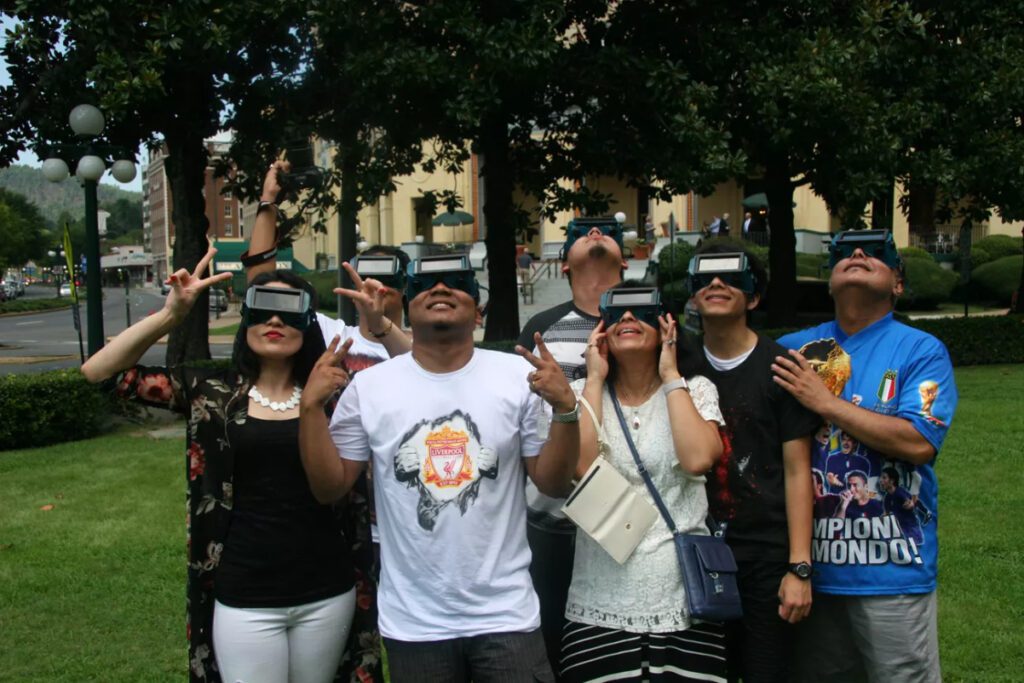 Viewing the 2017 solar eclipse from Arlington Lawn, in Texas