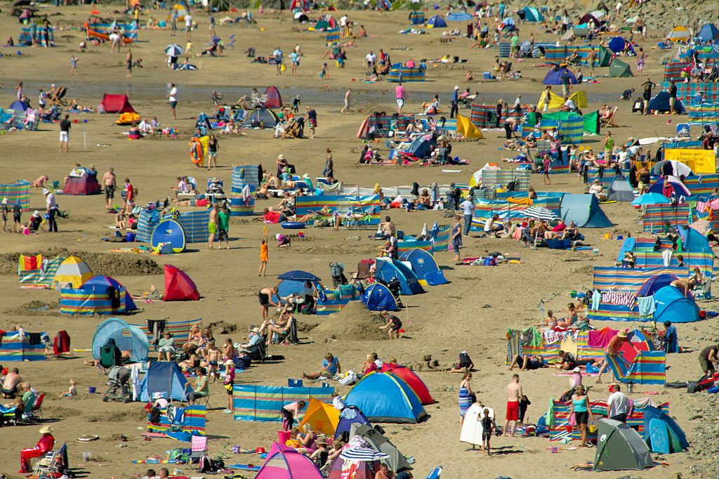 A crowded beach