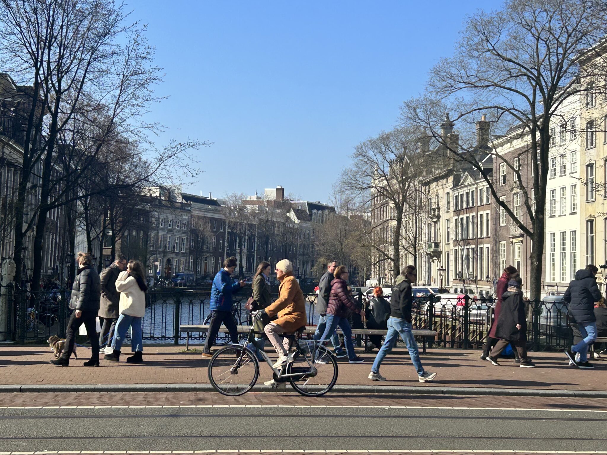A street scene in central Amsterdam. 
