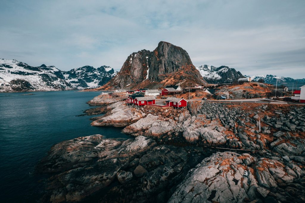 A small town in the mountains of Norway