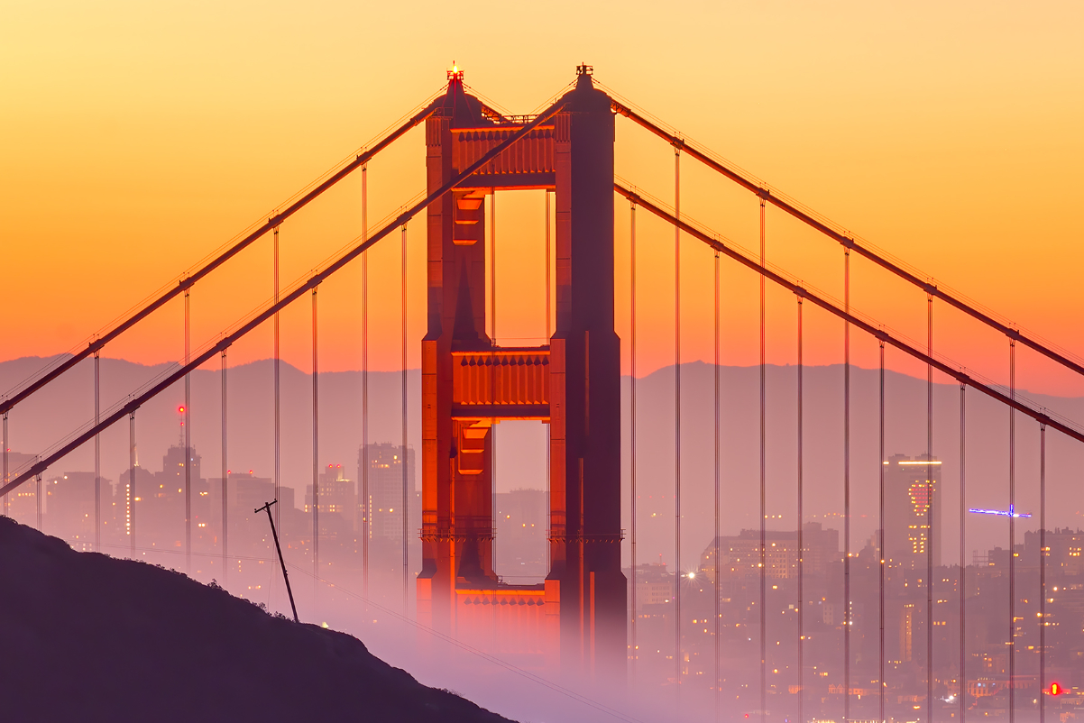 A view of the Golden Gate Bridge in 2020 in San Francisco, California. 