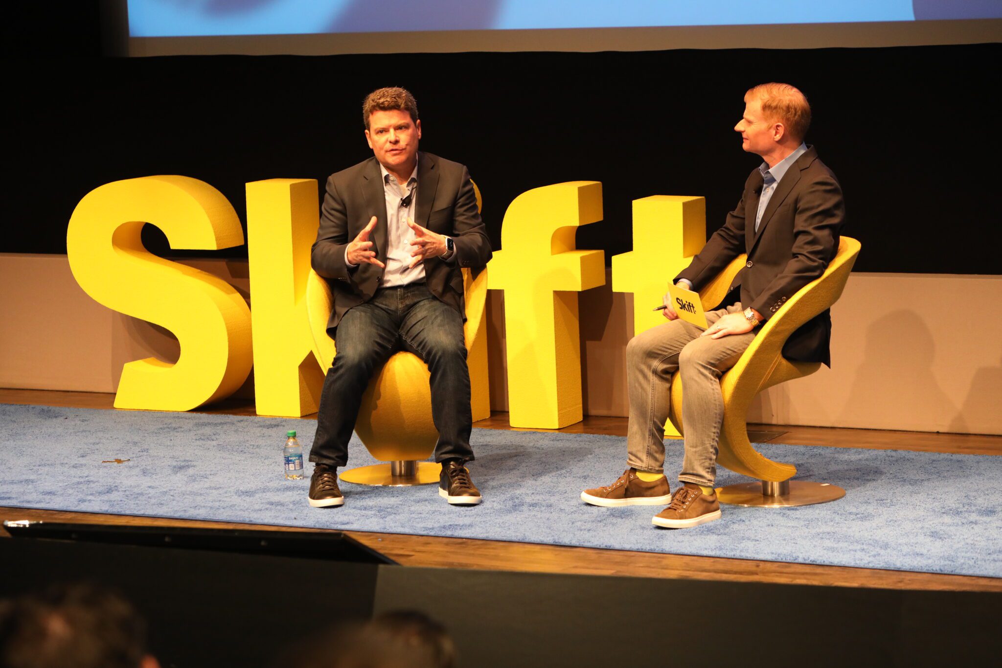  Drew Pinto, executive vice president and chief revenue and technology officer at Marriott at Skift’s Data + AI Summit in New York.