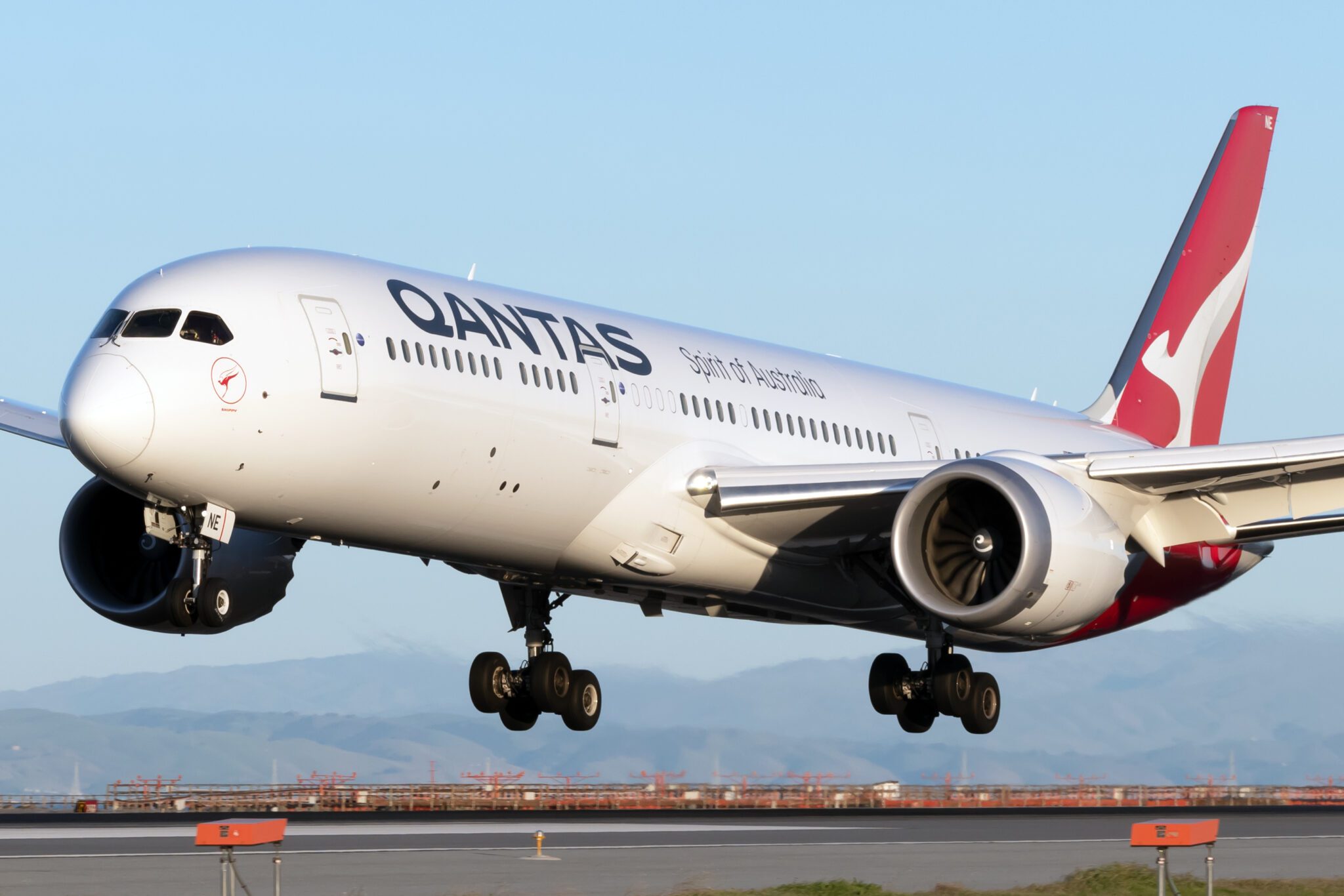 A Qantas Boeing 787-9 Dreamliner. 