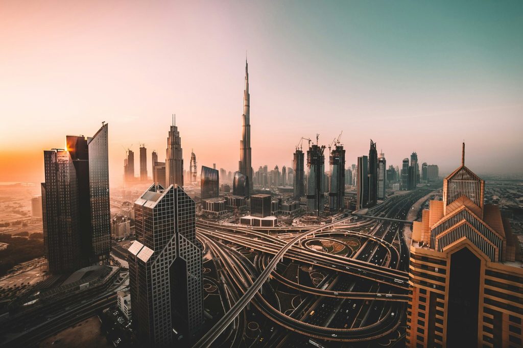 Dubai skyline.