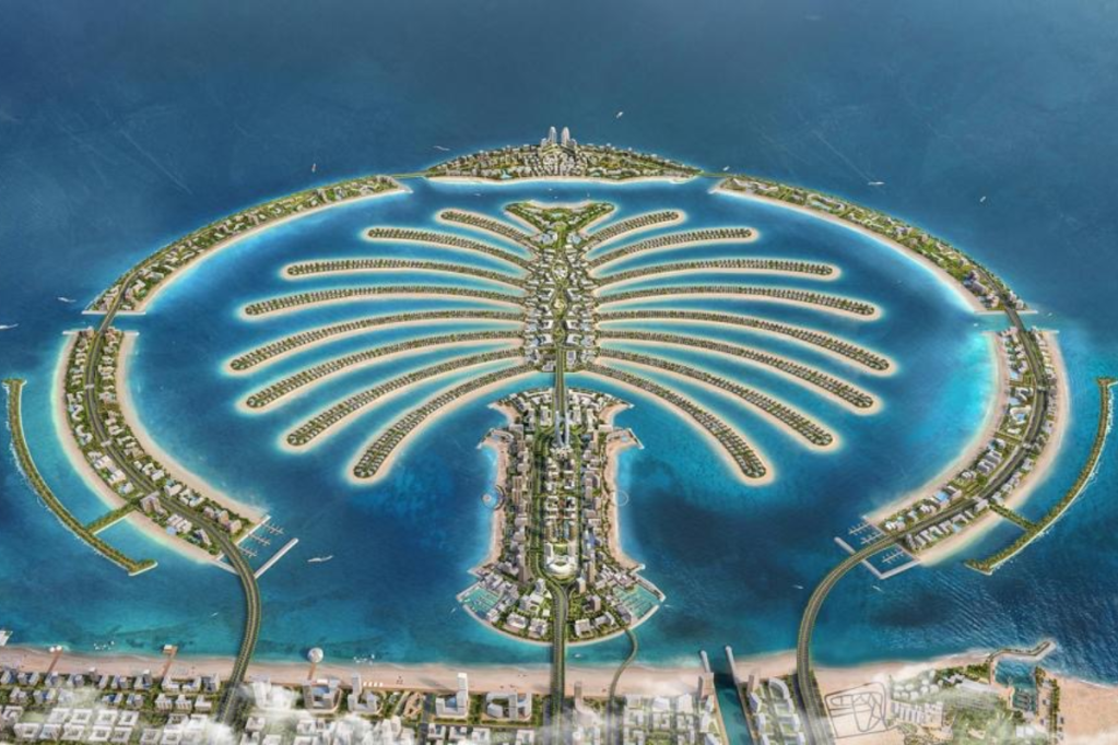 A render of the man-made Palm Jebel Ali island in Dubai.