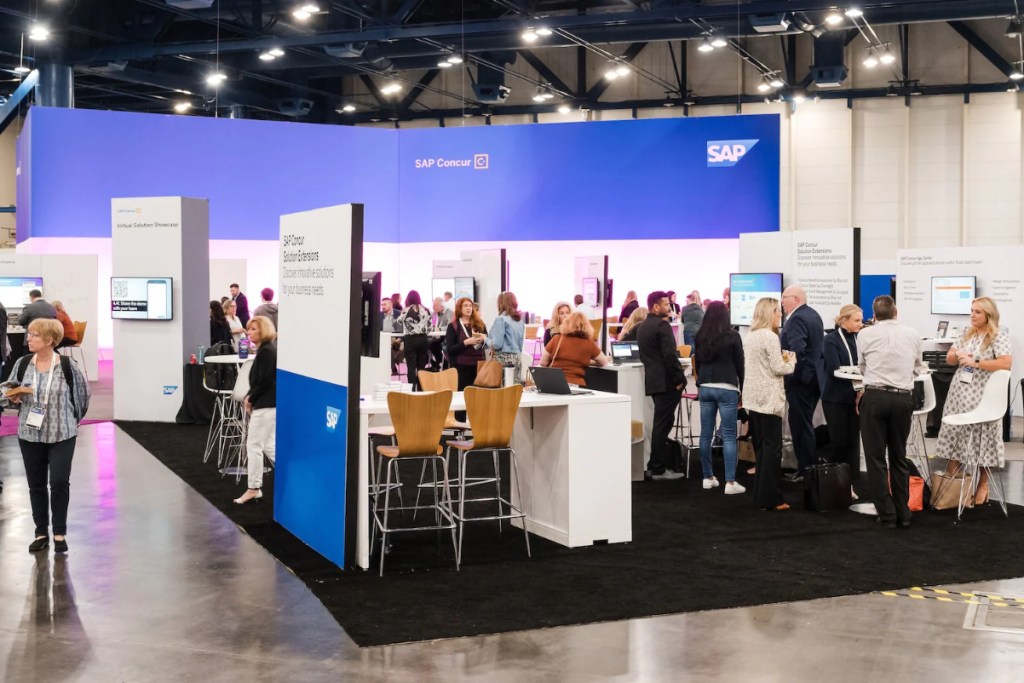 a booth at a trade show