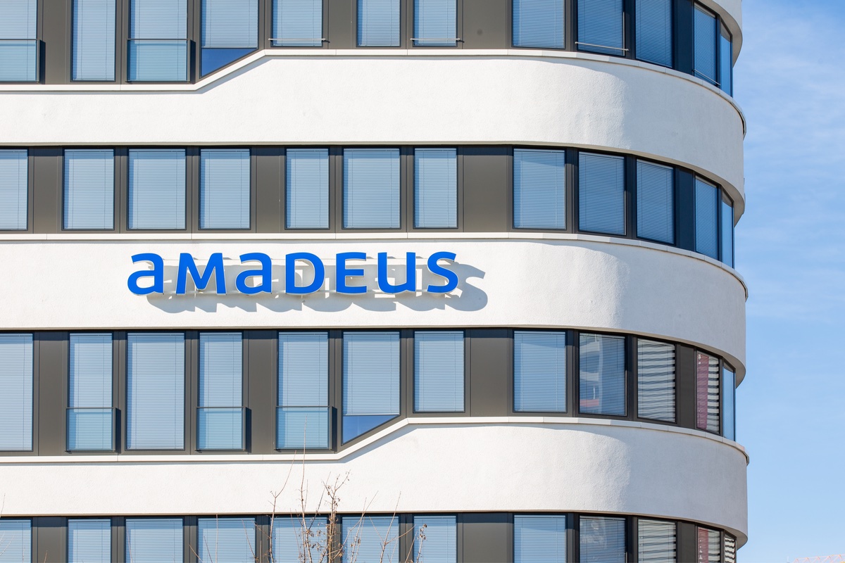 An Amadeus office in logo in Bad Homburg, Germany.