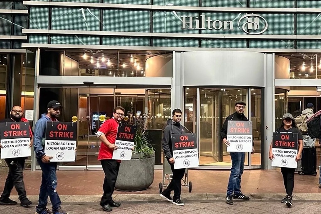 Striking hotel workers in Boston Massachusetts in September 2024 Unite Here X