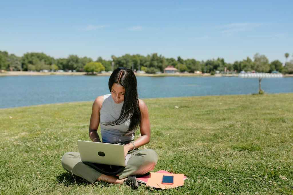 Woman with a computer