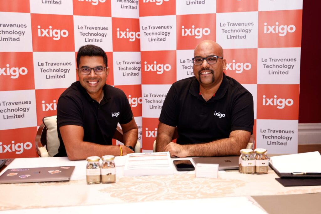 Mr. Aloke Bajpai Chairman Managing Director and Group CEO ixigo and Mr. Rajnish Kumar Director and Group Co CEO ixigo 2 2048x1366 1