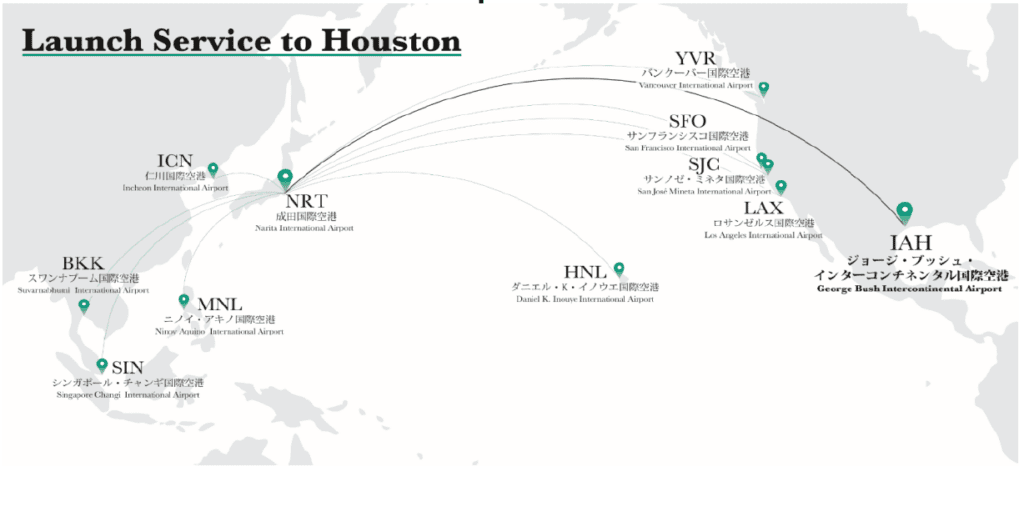 The ZIPAIR route map as of October 2024