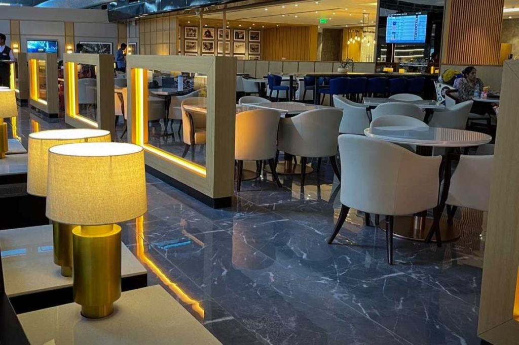 Encalm Hospitality's airport lounge in Delhi.