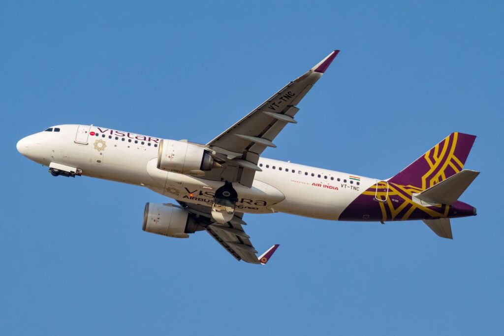 Vistara-branded aircraft operated by Air India.