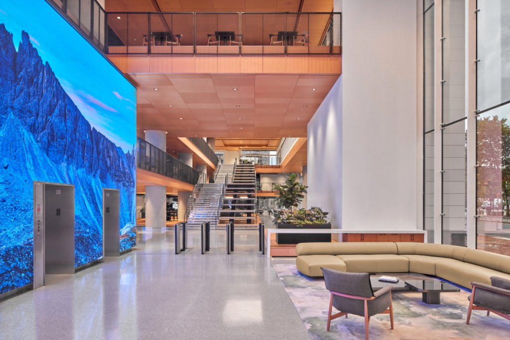 the lobby of the headquarters of marriott international