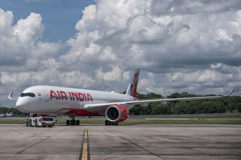 Air India's A350 aircraft with new livery.