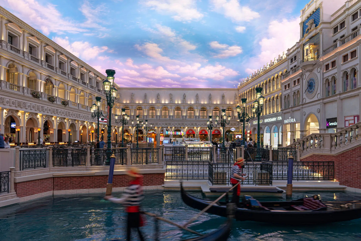 gondolas outside the venetian resort in las vegas