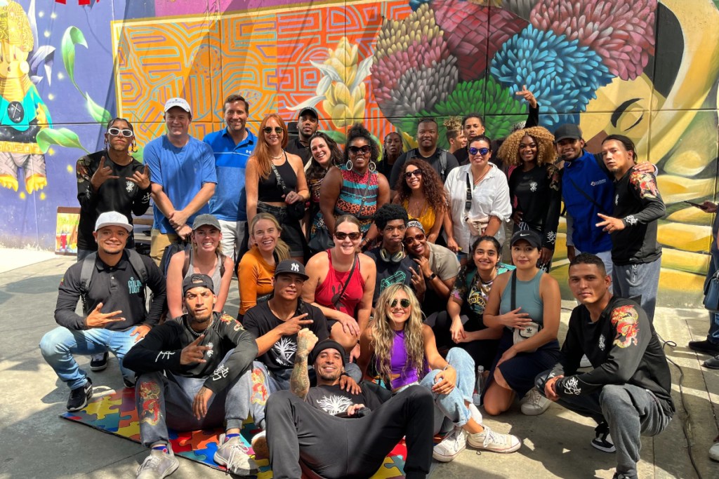 a group of young people who are digital nomads on a trip with the brand remote year