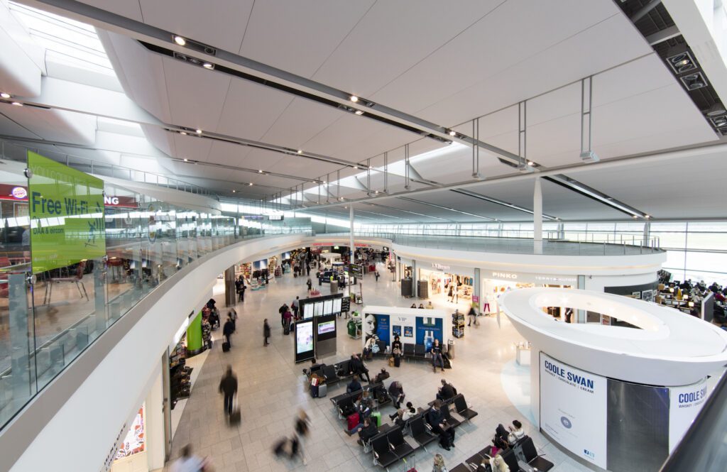 The departure area at Dublin Airport.