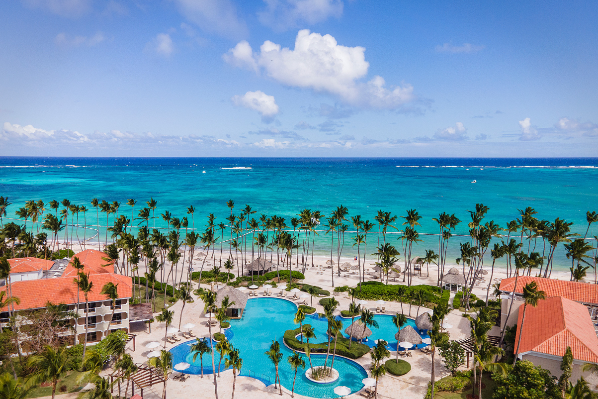 aerial view of tropical all-inclusive jewel palm beach resort run by playa hotels and resorts and offered by hyatt