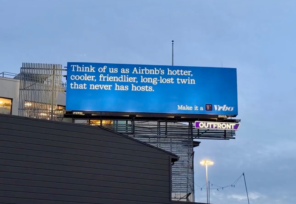 Airbnb Calls Vrbo Billboards 'Confused' and 'Desperate'