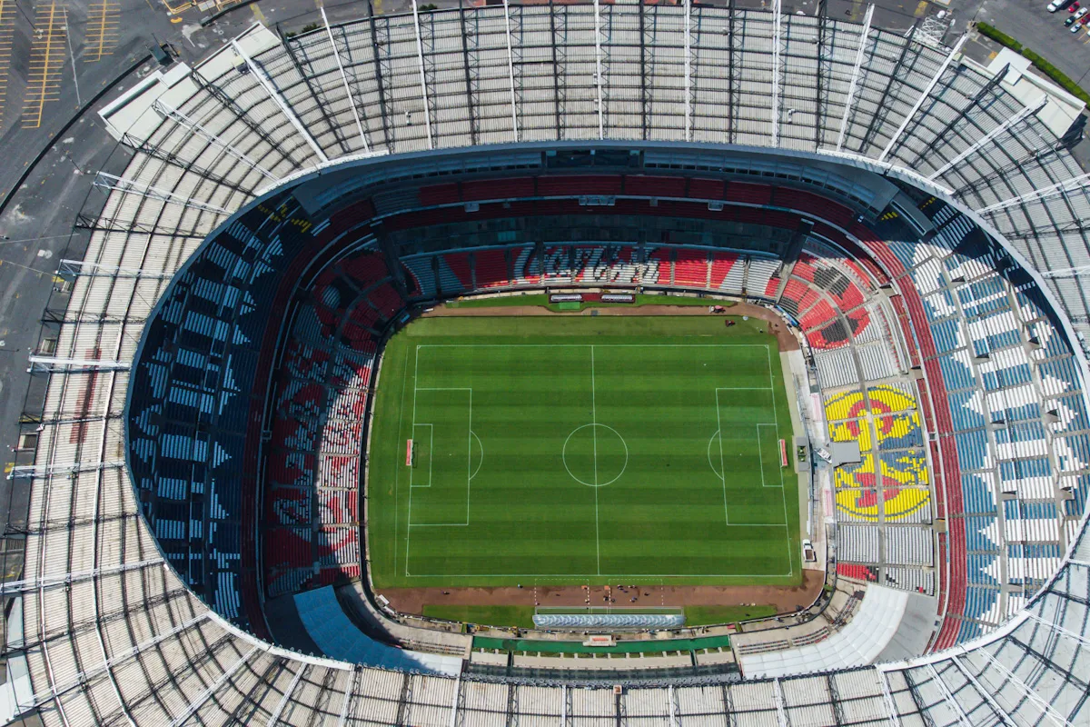 Aerial view of a stadium