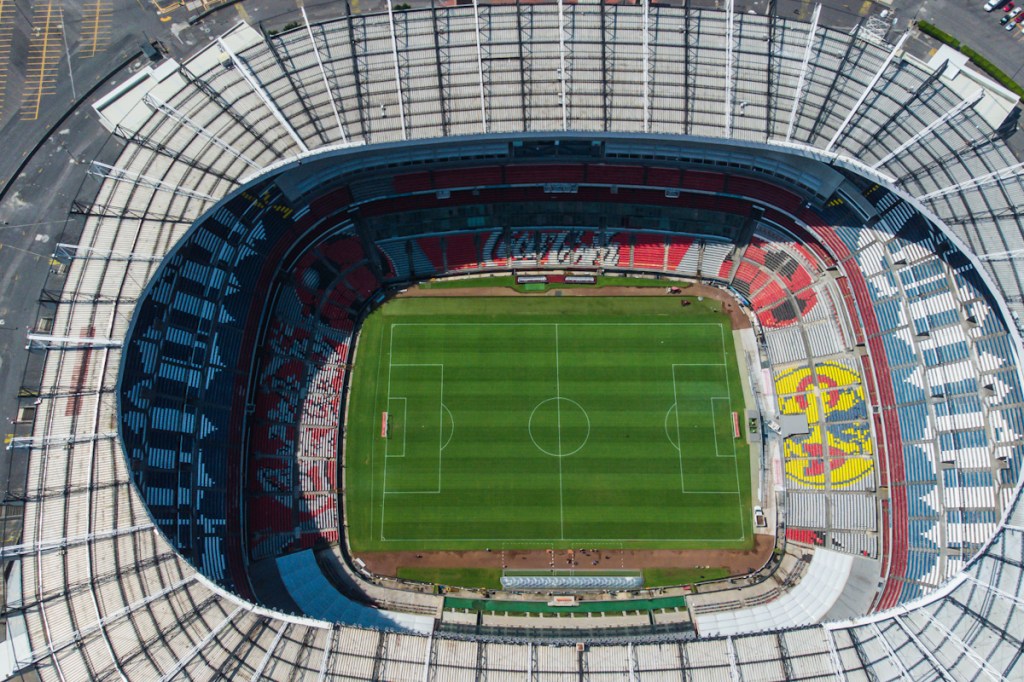 Aerial view of a stadium