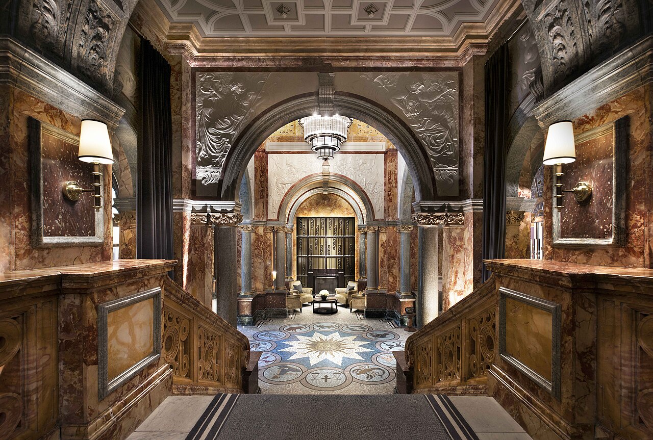 An area of a luxury hotel in London