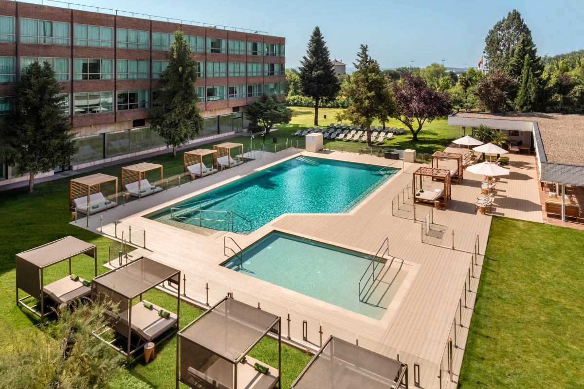 hotel exterior and pool