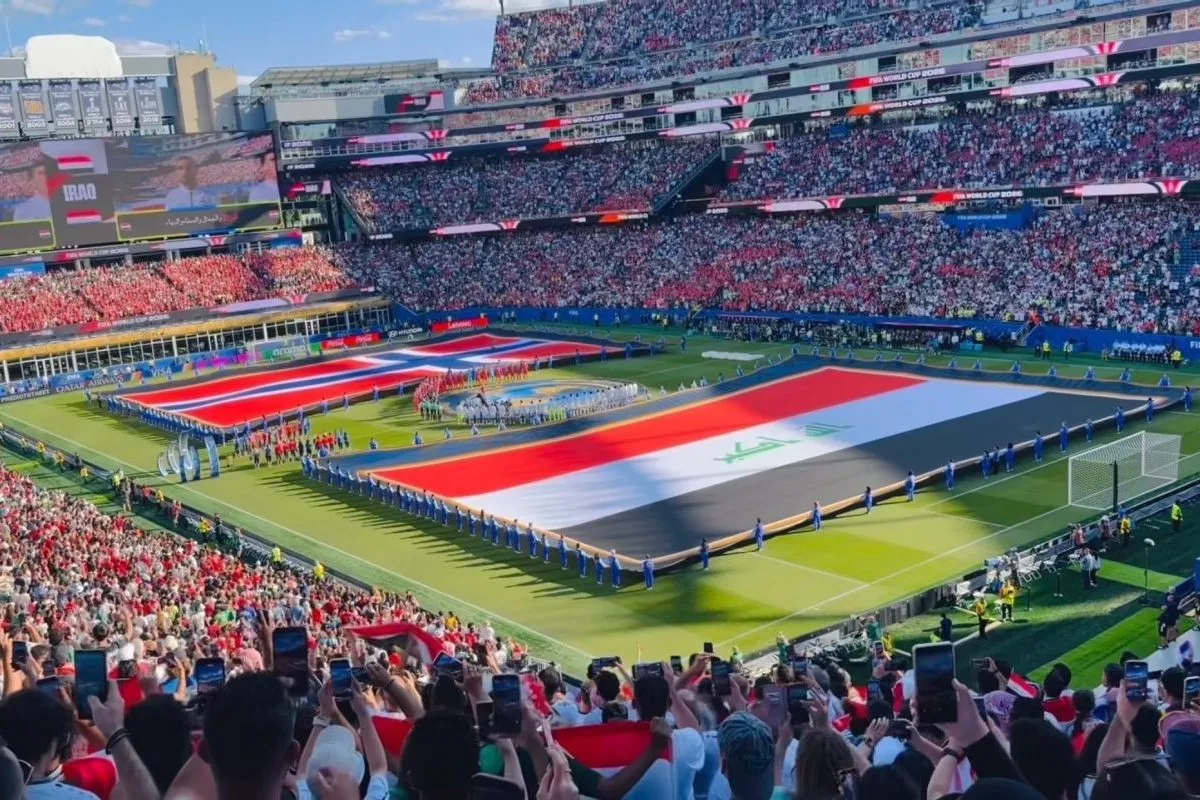 The match between the Iraqi national team and the Norwegian national team in the 2026 FIFA World Cup, at Boston's Gillette Stadium on June 16, 2026.