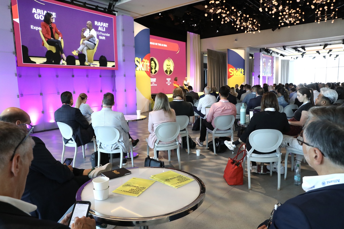 Ariane Gorin, CEO of Expedia in conversation with Skift CEO, Rafat Ali at Skift Global Forum 2025