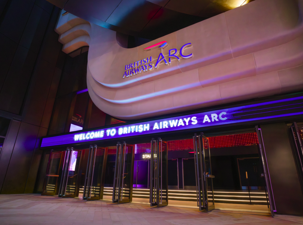 The entrance of the new British Airways ARC venue in West London.