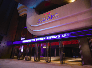 The entrance of the new British Airways ARC venue in West London.